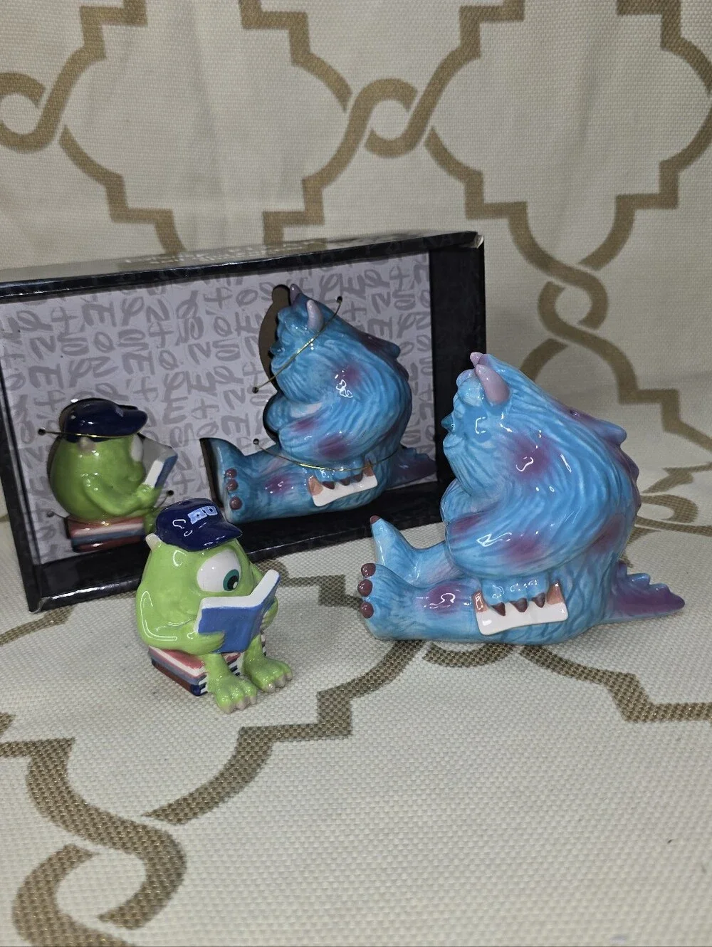 Disney Pixar Monsters Inc - Mike & Sulley Ceramic Salt & Pepper Shakers New
